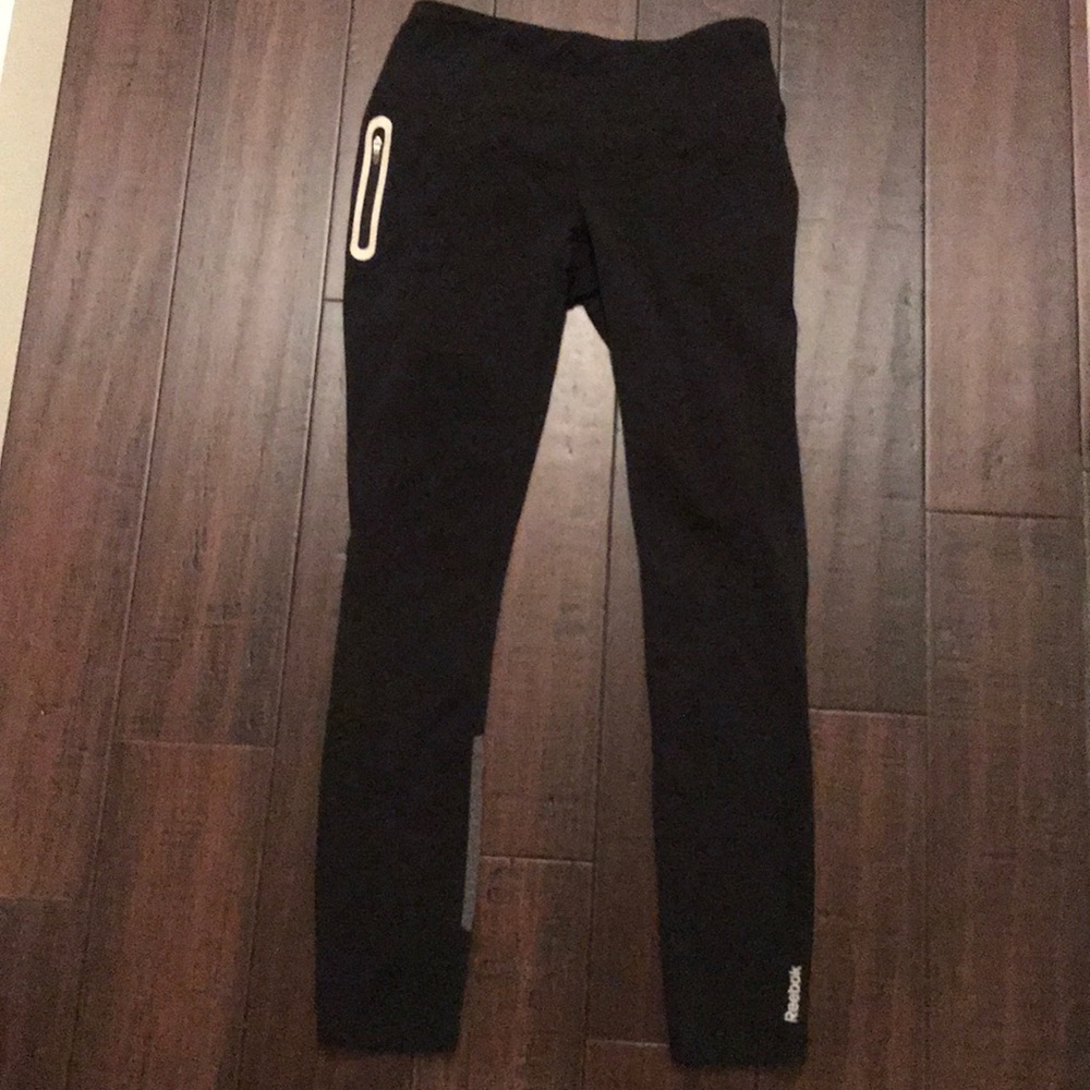 Reebok black leggings with zipper.